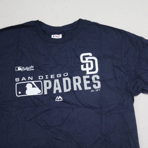 Majestic Authentic Men Blue Tee Shirt San Diego Padres Authentic Size Large - Picture 7 of 10